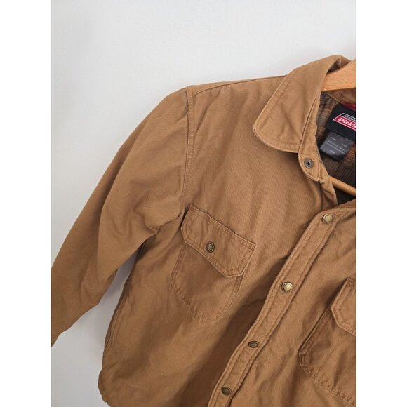Dickies Barn Flannel Lined Canvas Cotton Mens Snap Collared Mens Chore Jacket M - Picture 3 of 9